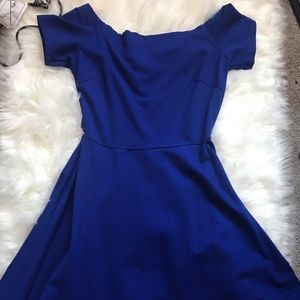 High - low off the shoulder dress